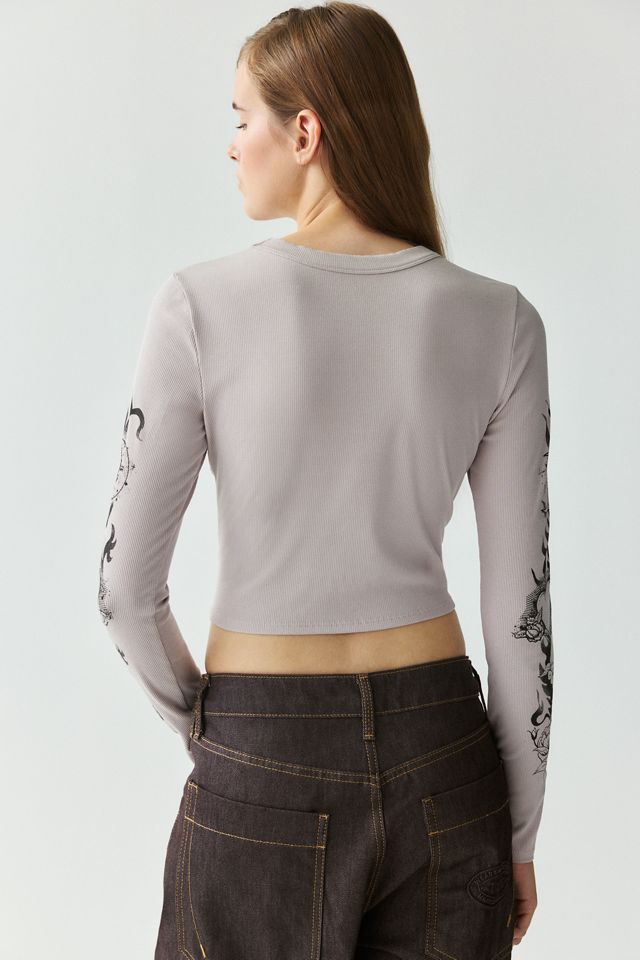 Tattoo Star Graphic Long Sleeve Baby Tee #3