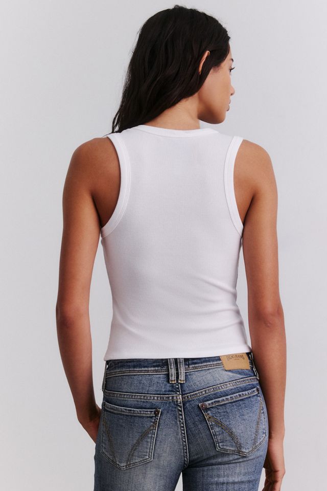 Libra Zodiac Rhinestone Graphic Ribbed Knit Tank Top #3