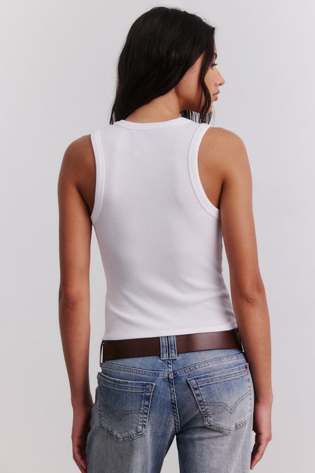 Gemini Zodiac Rhinestone Graphic Ribbed Knit Tank Top #3