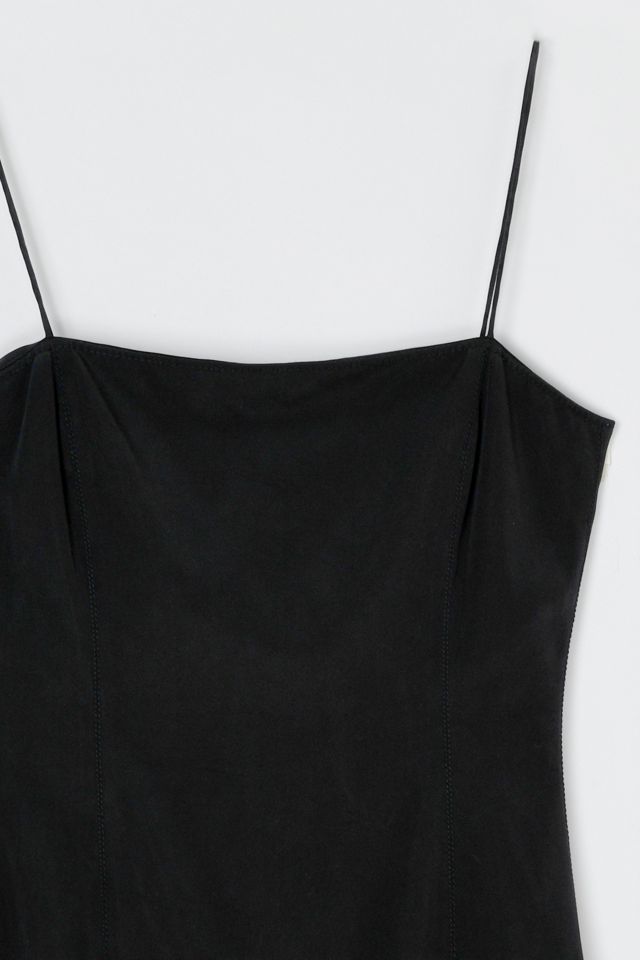 Vintage Y2k Paneled Black Silk Midi Dress #2