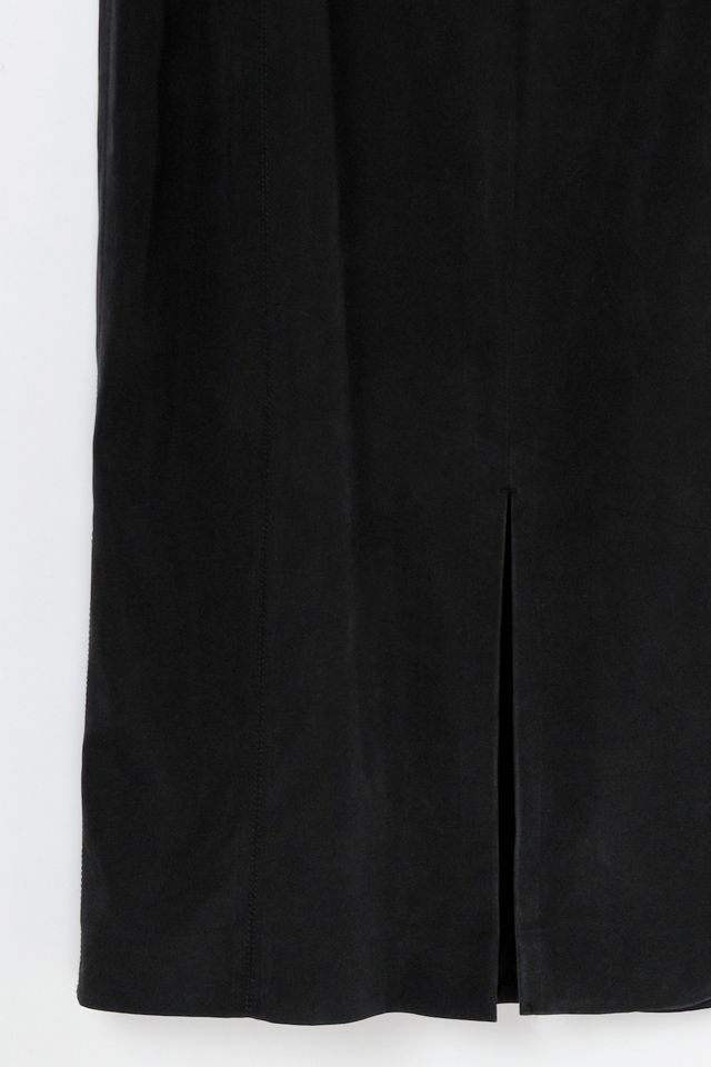 Vintage Y2k Paneled Black Silk Midi Dress #3