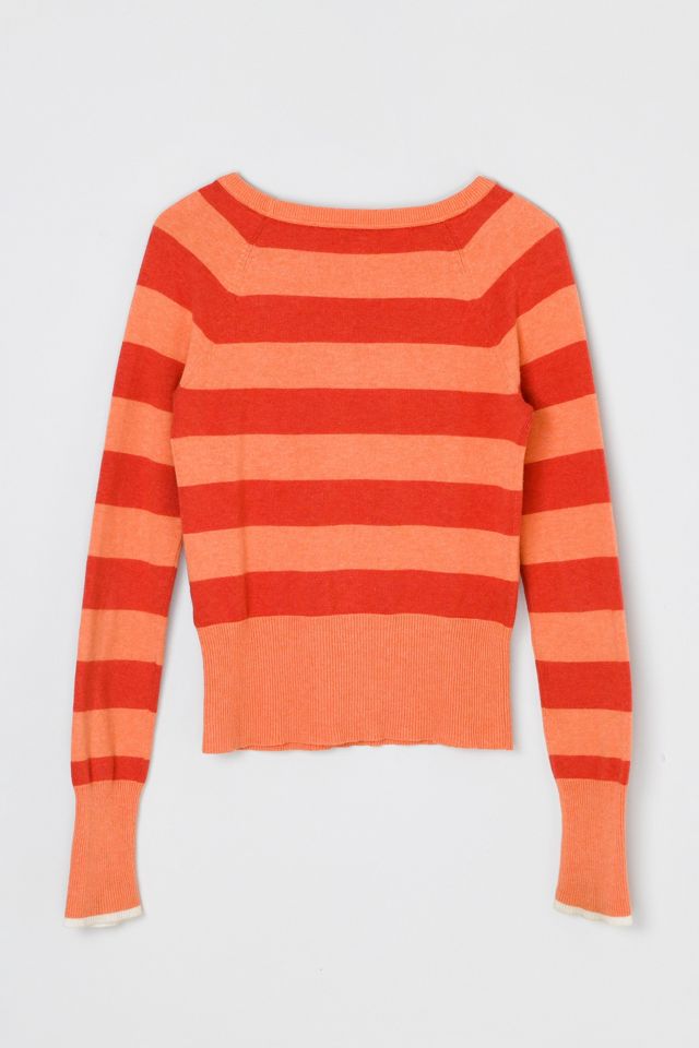 Vintage Y2k American Eagle Orange Striped Sweater #1