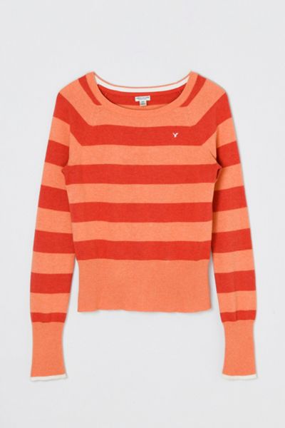 Vintage Y2k American Eagle Orange Striped Sweater