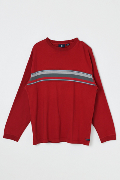 Vintage Y2k Red Striped Long Sleeve T-Shirt