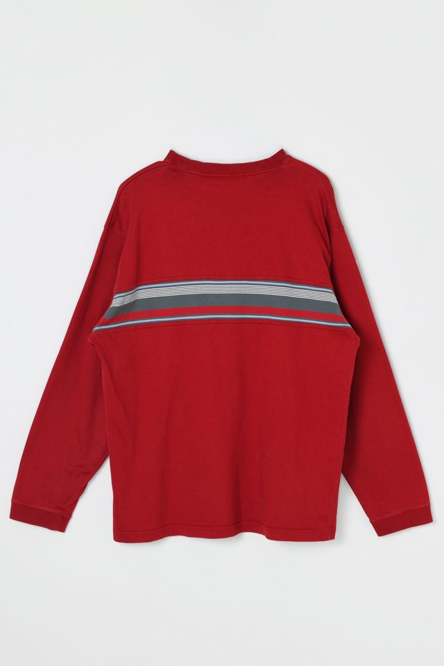 Vintage Y2k Red Striped Long Sleeve T-Shirt #1