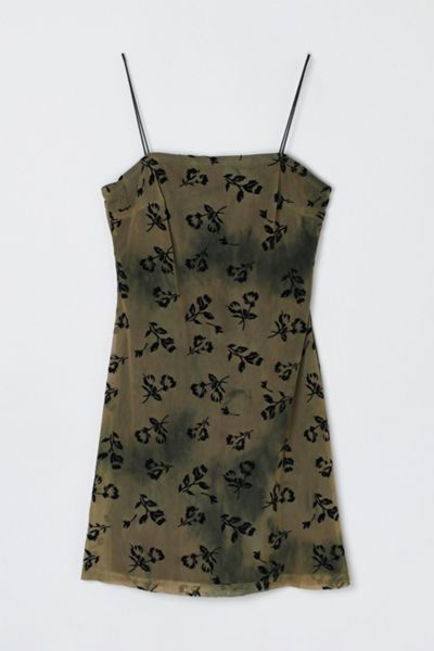 Vintage Y2k Flocked Mini Dress
