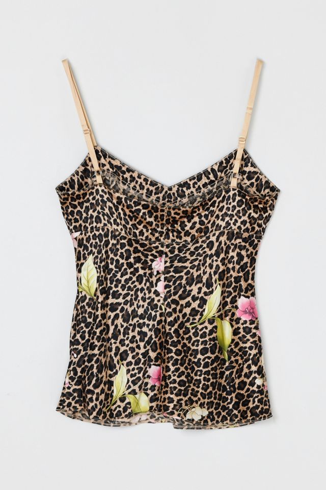 Vintage Y2k Leopard Printed Silk Top #1