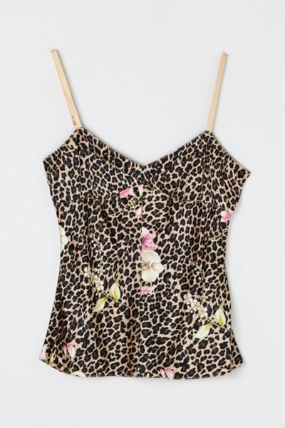 Vintage Y2k Leopard Printed Silk Top