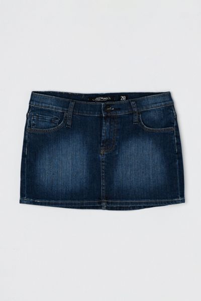 Vintage Y2k Ed Hardy Rhinestone Denim Mini Skirt