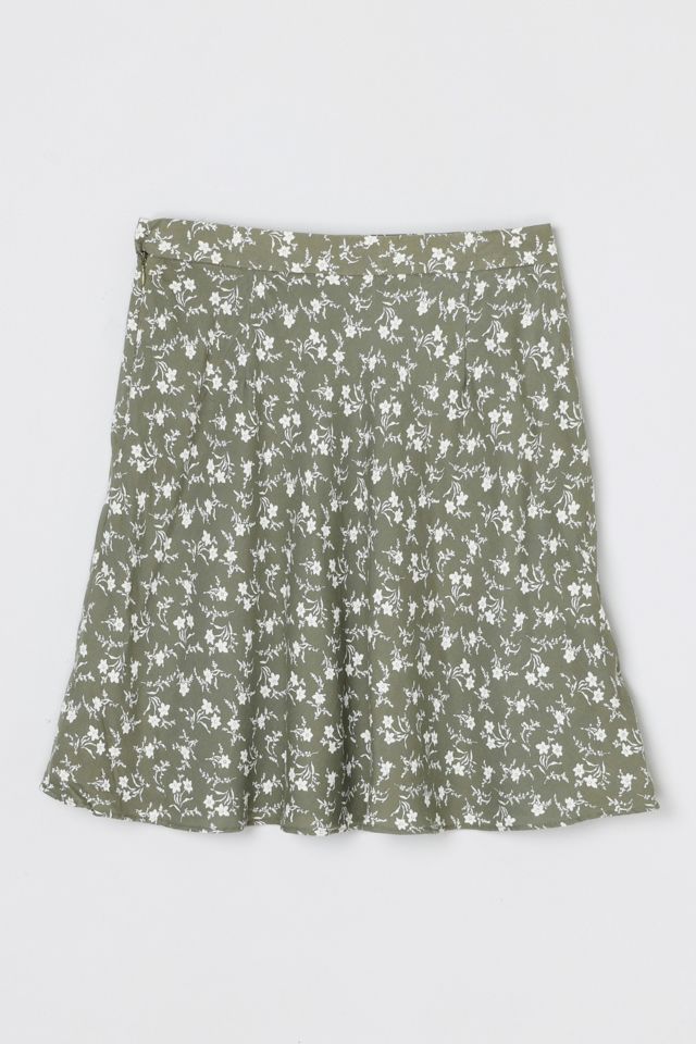 Vintage 90s Grey & White Printed Mini Skirt #1
