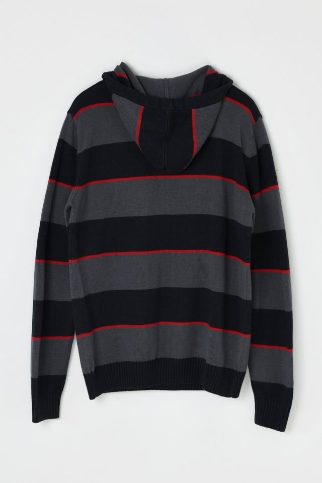 Vintage Y2k Striped Knit Hoodie #1