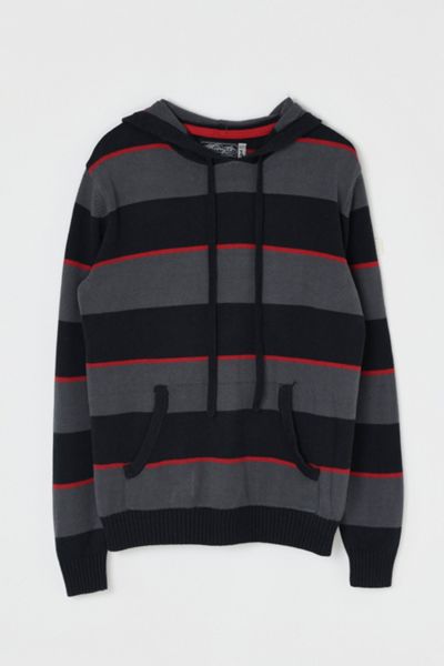 Vintage Y2k Striped Knit Hoodie