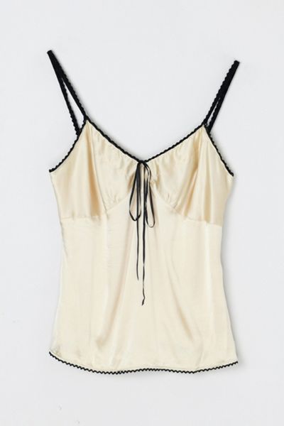 Vintage Y2k Cream Silk Top