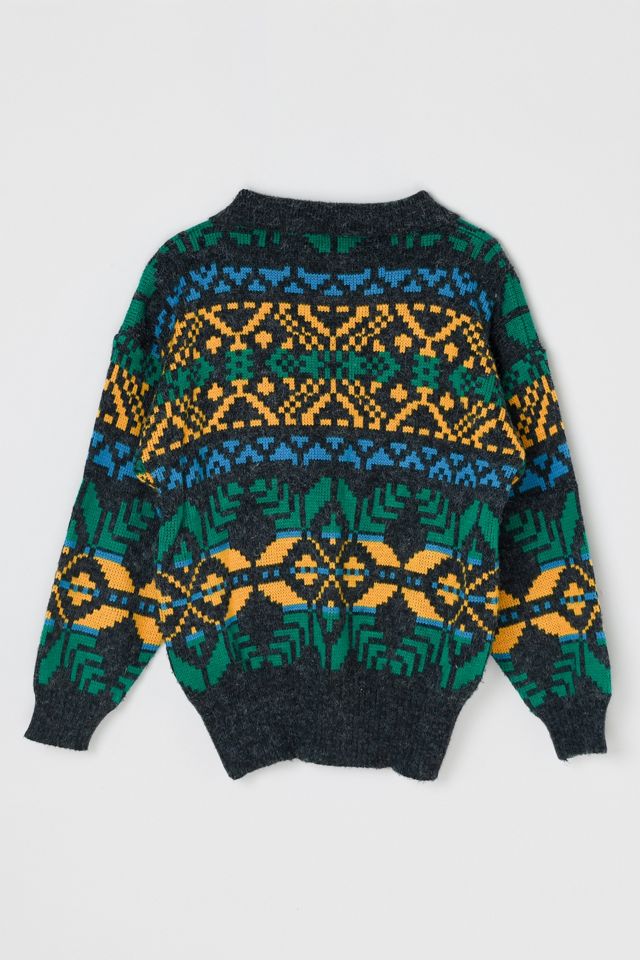 Vintage 90s Patterned Collar Sweater #1