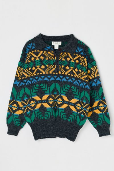 Vintage 90s Patterned Collar Sweater