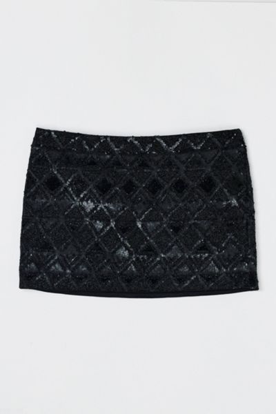 Vintage Y2k Allsaints Sequined Metallic Mini Skirt
