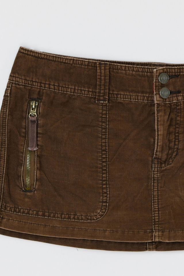 Vintage Y2k Abercrombie & Fitch Corduroy Low-Rise Mini Skirt #2