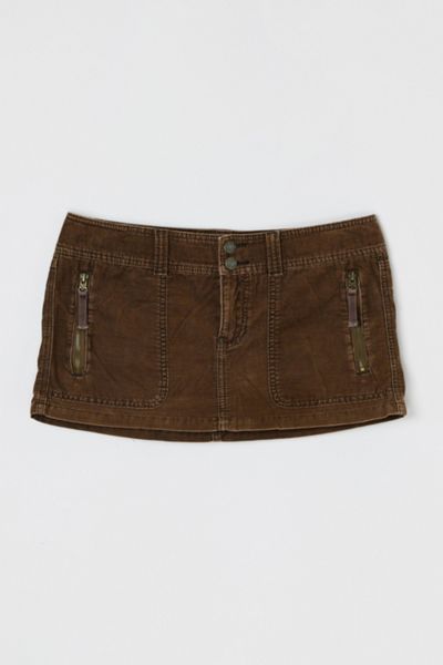 Vintage Y2k Abercrombie & Fitch Corduroy Low-Rise Mini Skirt
