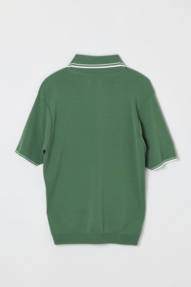 Vintage 70s Green Knit Polo #1