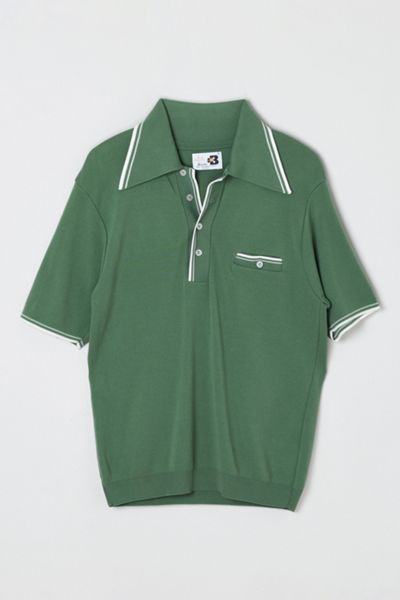 Vintage 70s Green Knit Polo