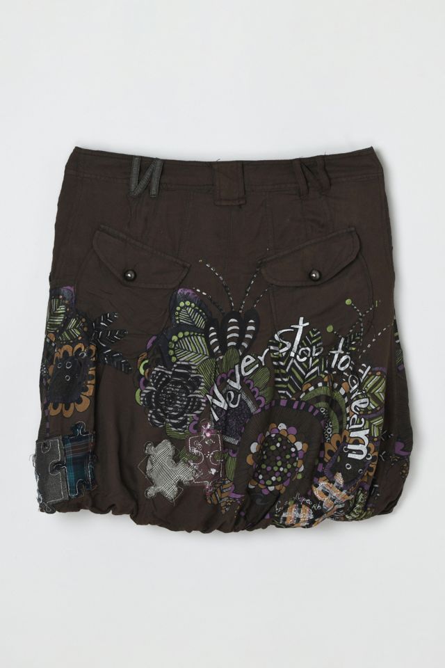 Vintage Y2k Desigual Embroidered Low-Rise Mini Skirt #1