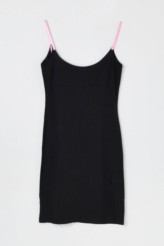 Vintage Y2k Black Midi Dress with Pink Ribbon #1