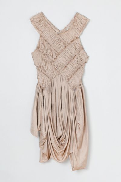 Vintage Y2k Allsaints Ruched Raw-Edged Dress