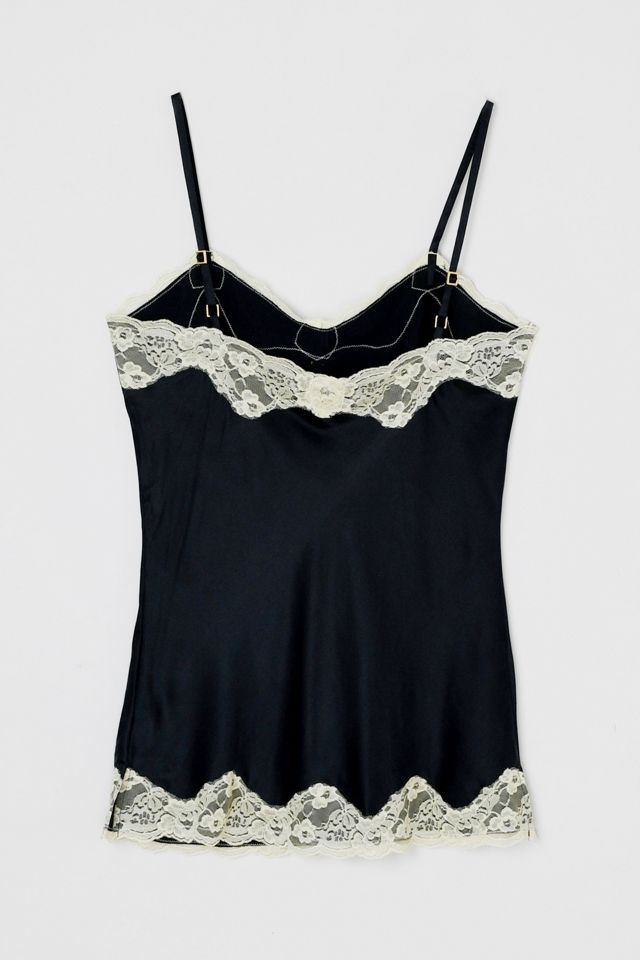 Vintage Y2k Lacy Black & Cream Silk Top #1