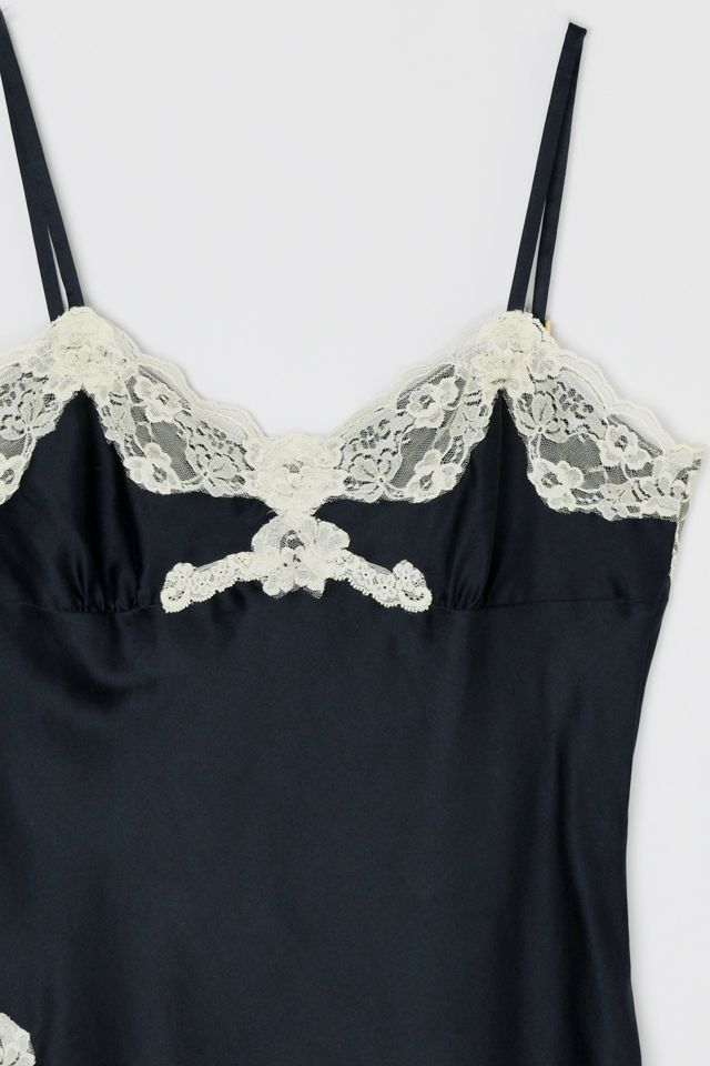 Vintage Y2k Lacy Black & Cream Silk Top #2