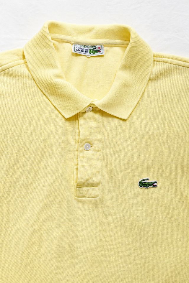 Vintage Lacoste Cropped Soft Yellow Pique Polo #1