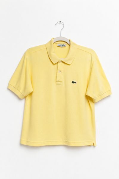 Vintage Lacoste Cropped Soft Yellow Pique Polo