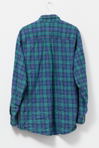 Vintage 1990s L.L. Bean Plaid Cotton Button-Up Shirt