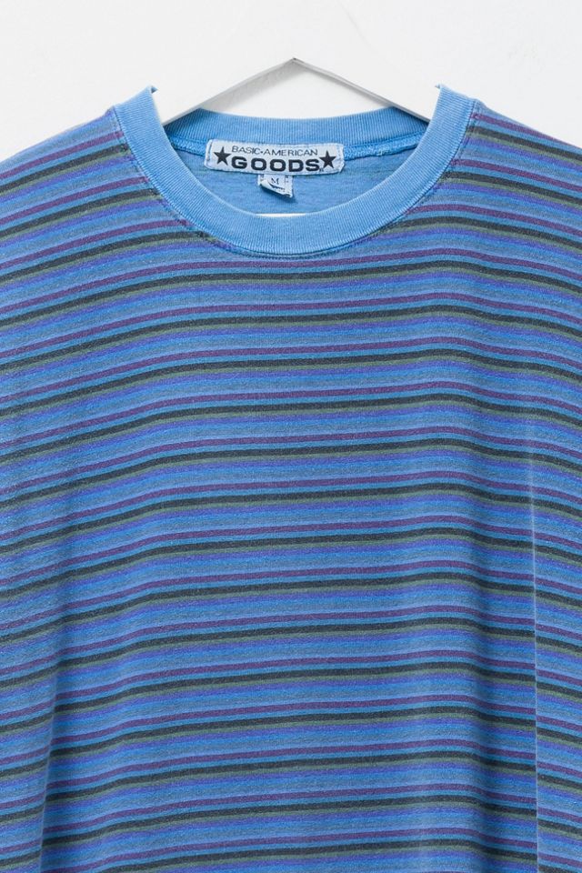 Vintage 1990s Blue Stripped Cotton Ringer T-Shirt #2