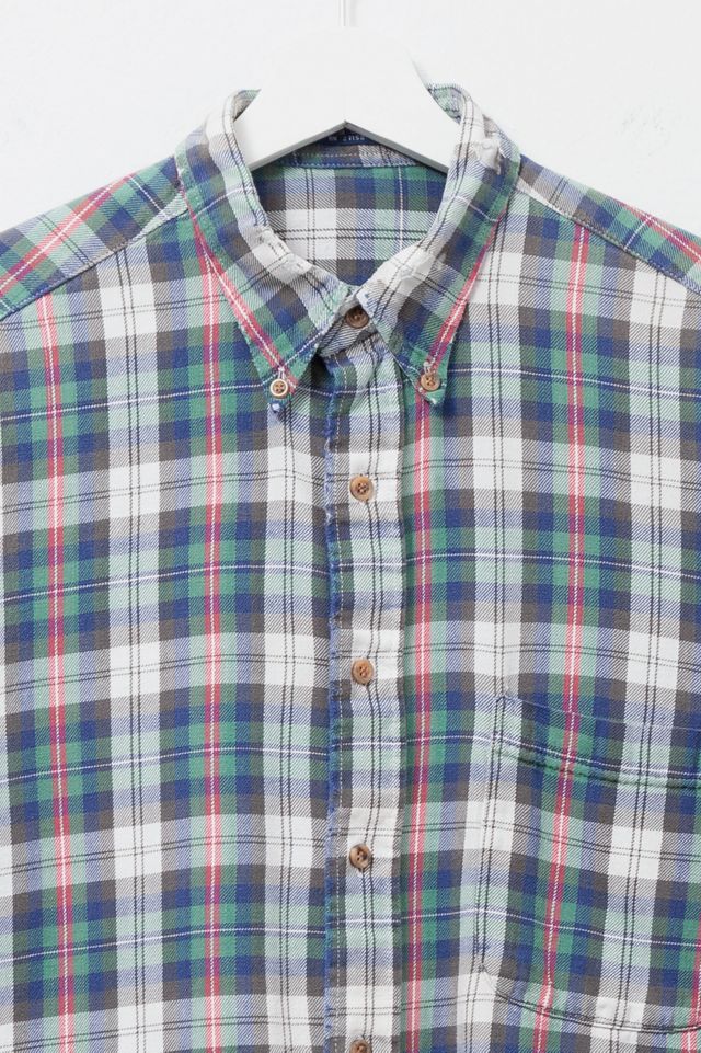 Vintage 1990s Distressed Plaid Cotton Button-Up Shirt #2
