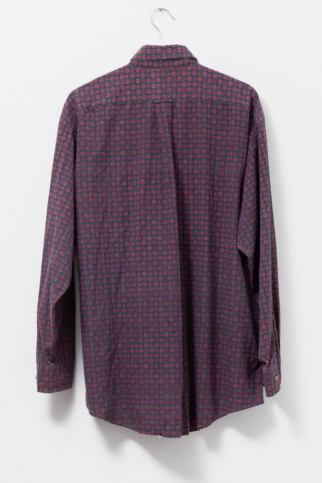 Vintage 1990s Purple Print Button-Up Shirt #1