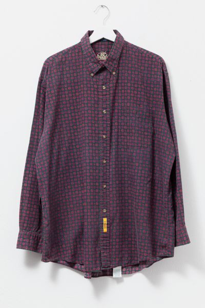 Vintage 1990s Purple Print Button-Up Shirt