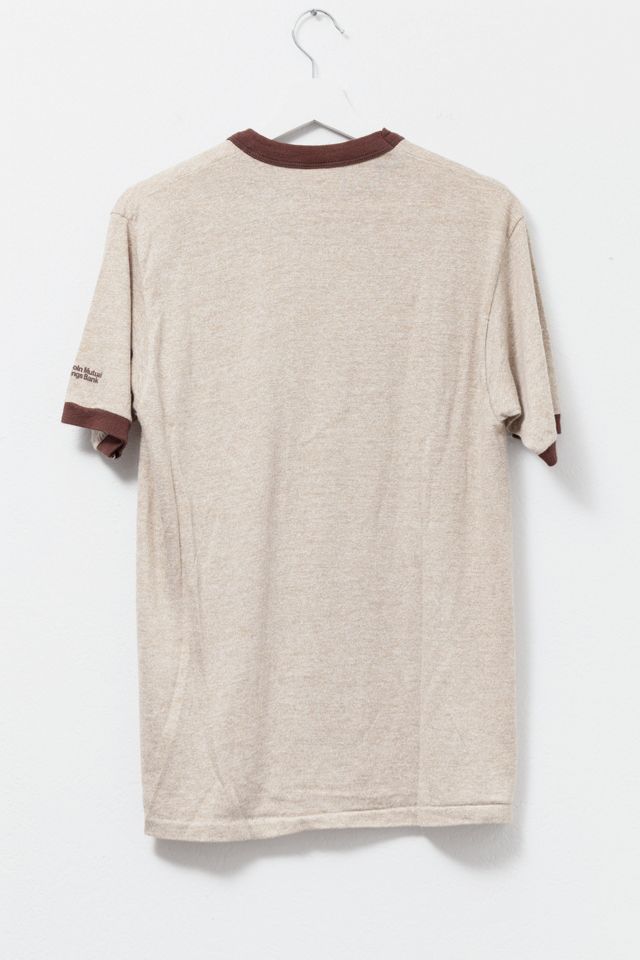 Vintage 1980s Brown Ringer Graphic T-Shirt #1