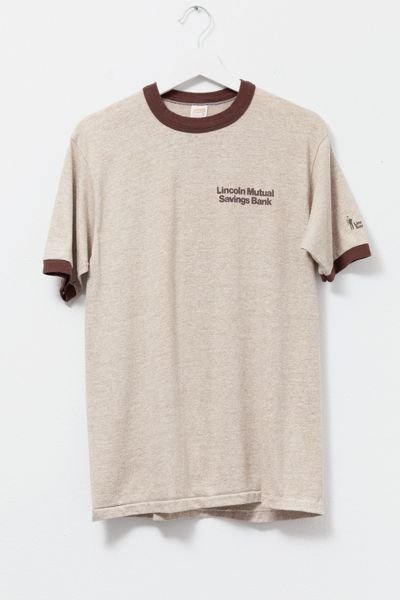 Vintage 1980s Brown Ringer Graphic T-Shirt