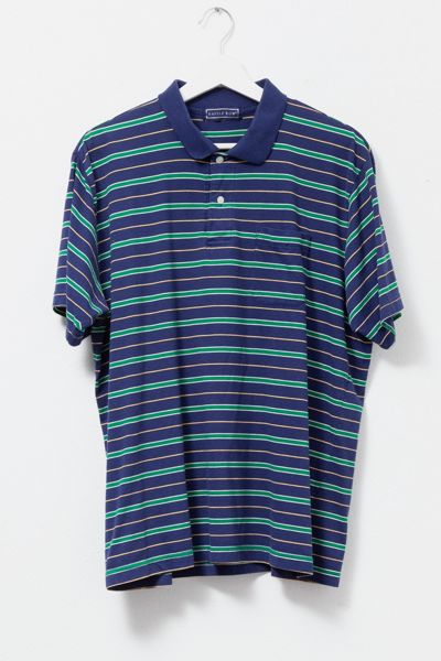 Vintage 1990s Stripped Short Sleeve Polo Shirt
