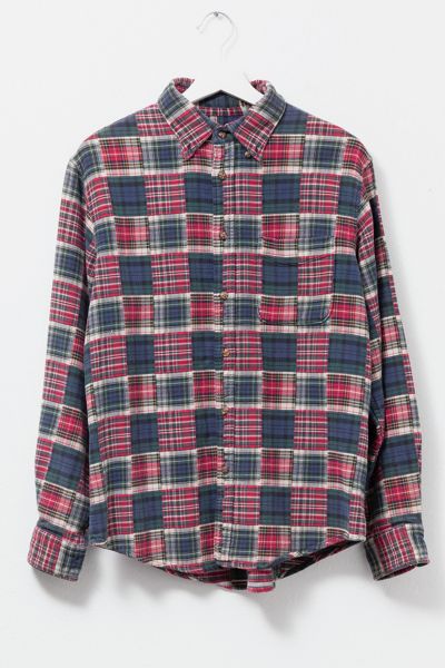 Vintage 1990s Patchwork Heavyweight Button-Up Shirt