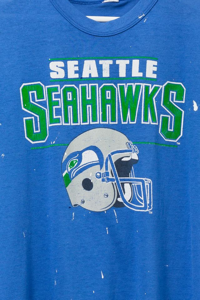 Vintage 1980s Distressed Seattle Seahawks Graphic T-Shirt #2