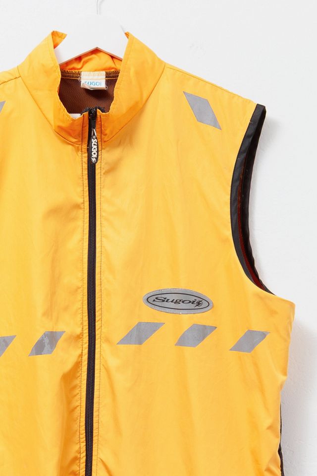 Vintage 1990s Distressed Orange Reflective Cycling Vest #2