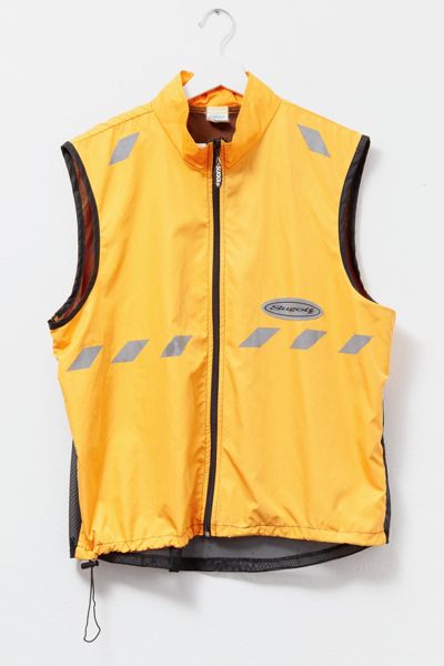 Vintage 1990s Distressed Orange Reflective Cycling Vest