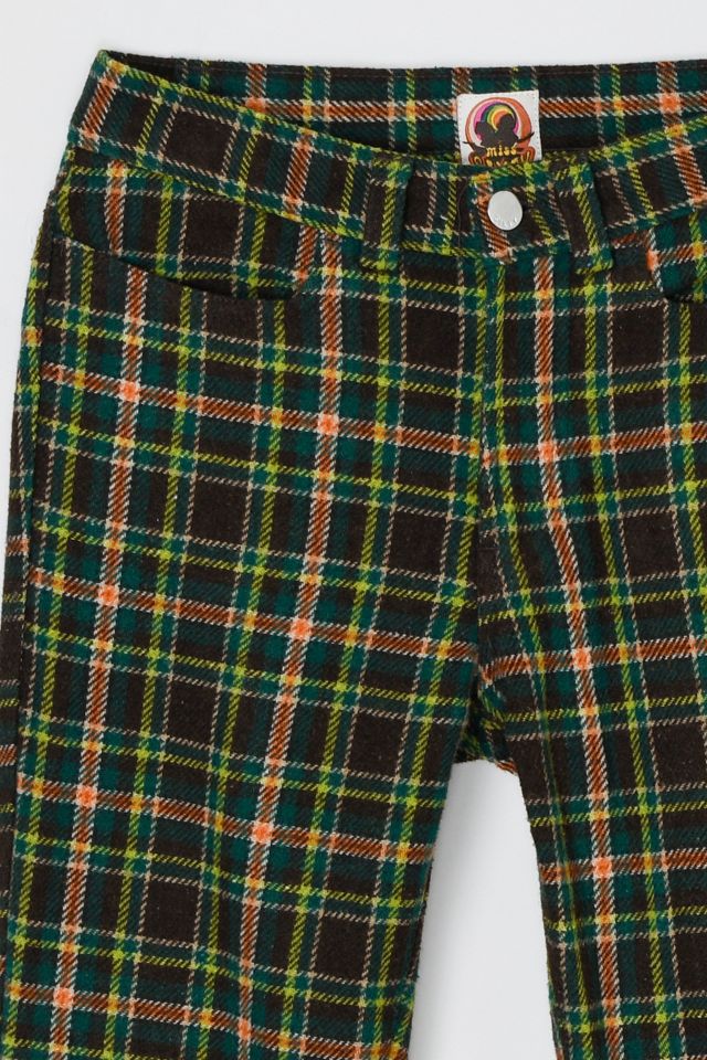 Vintage Y2k Miss Sixty Plaid Flare Wool Trousers #2