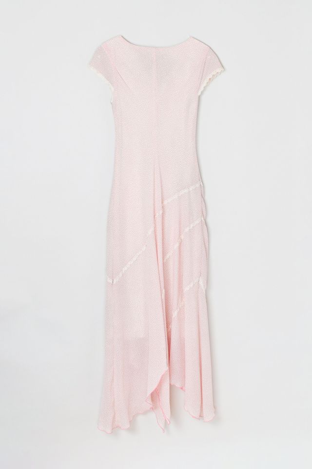 Vintage Y2k Pink Dotted Maxi Dress #1