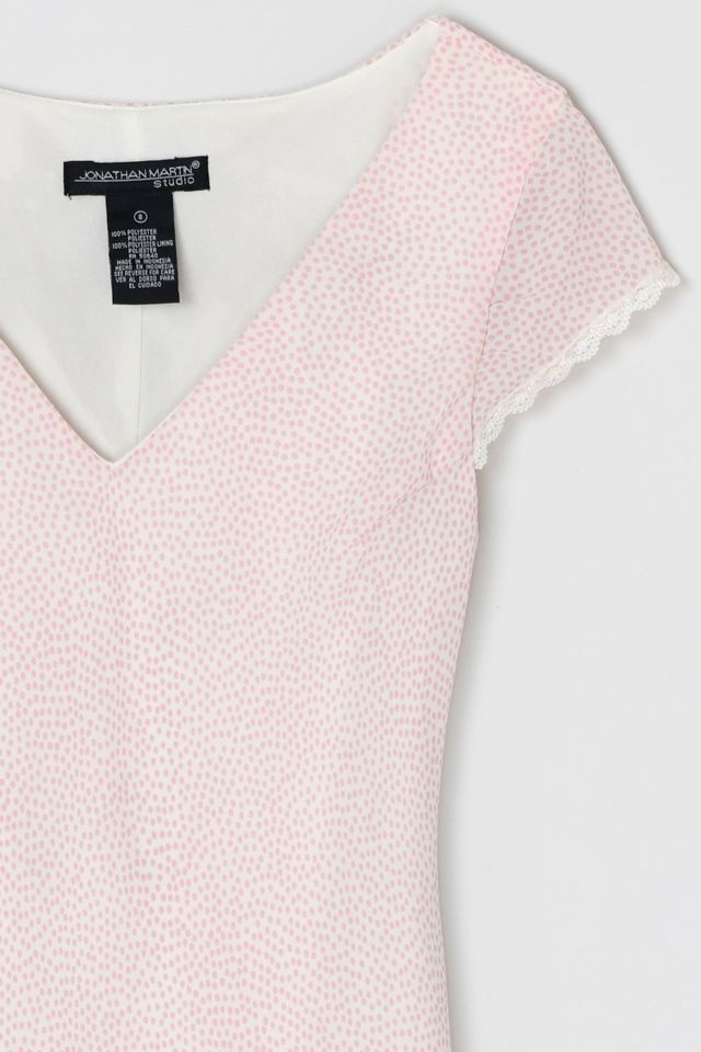 Vintage Y2k Pink Dotted Maxi Dress #2