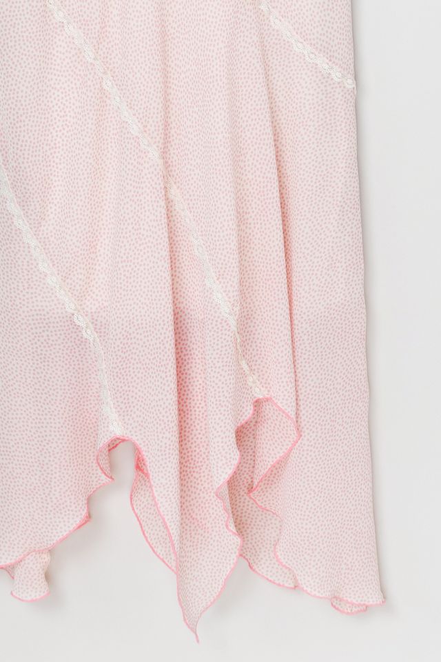 Vintage Y2k Pink Dotted Maxi Dress #3