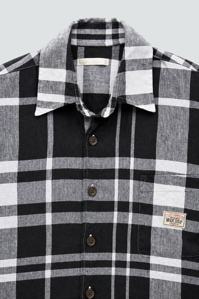 Our Legacy Workshop x Stussy Black Linen Plaid Shirt #2