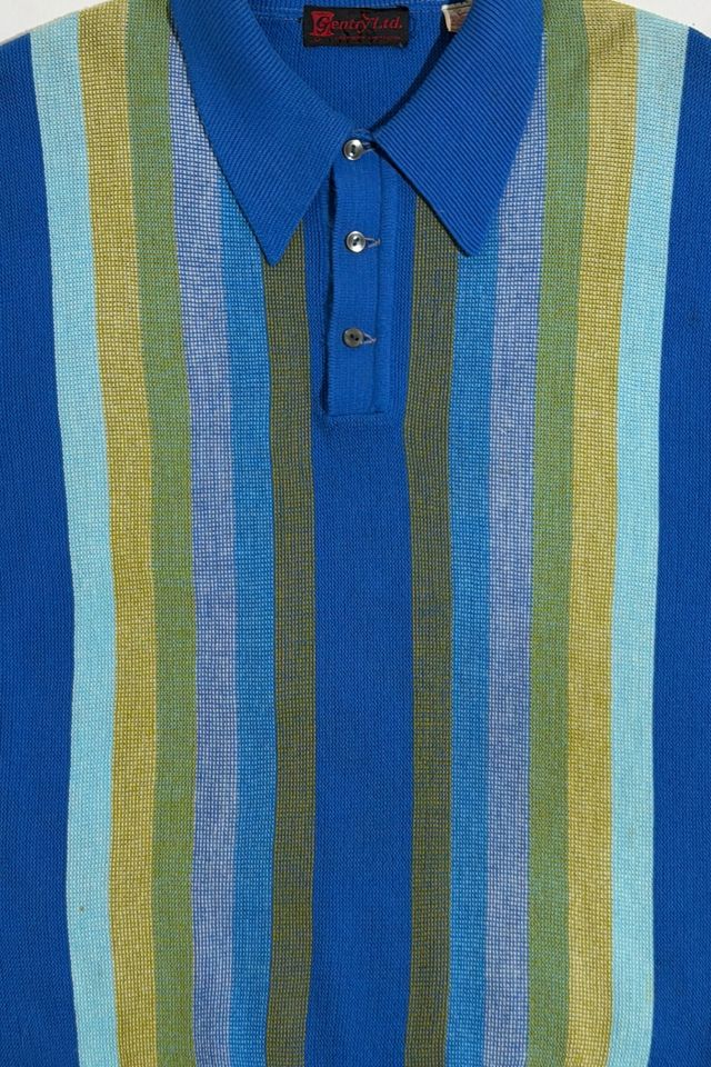 Vintage 1950's Cropped Striped Polo Shirt #1