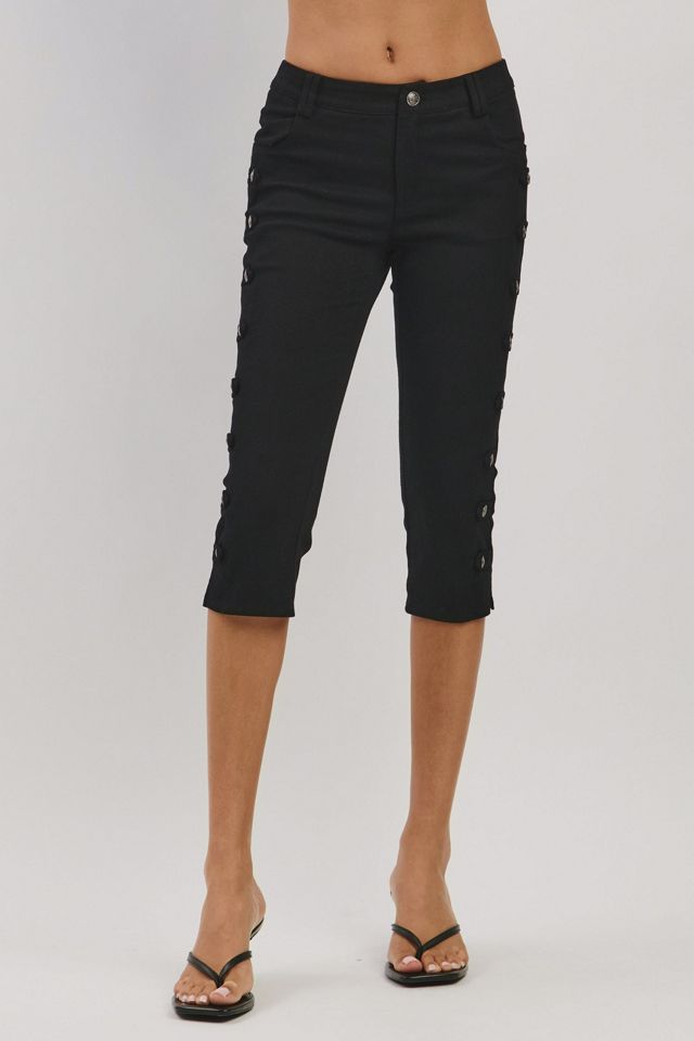 Personal Code Napoleon Military Button Capri Pants #3